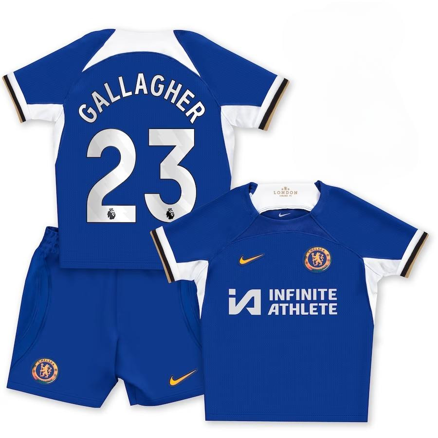 Conor Gallagher 23 Chelsea 2023-24 Home Stadium YOUTH Kit Jersey – Blue