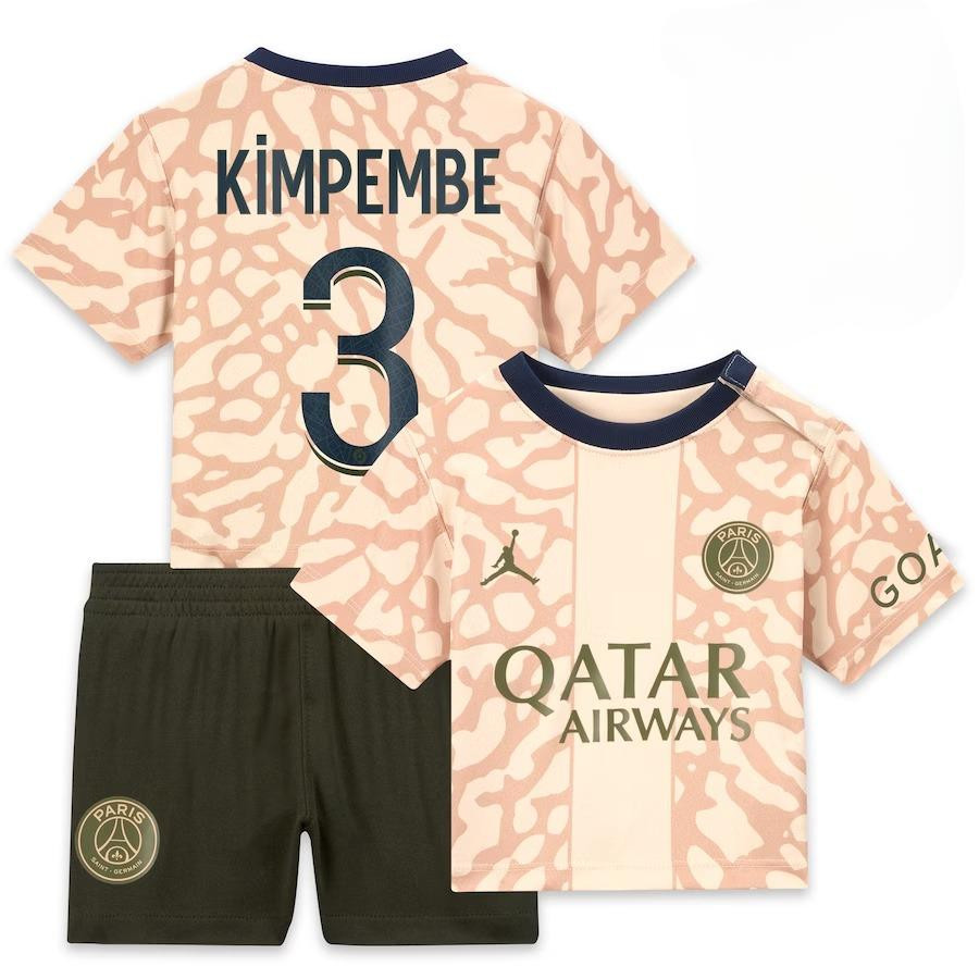 Presnel Kimpembe 3 Paris Saint-Germain 2023/24 Fourth YOUTH Kit Jersey – Tan
