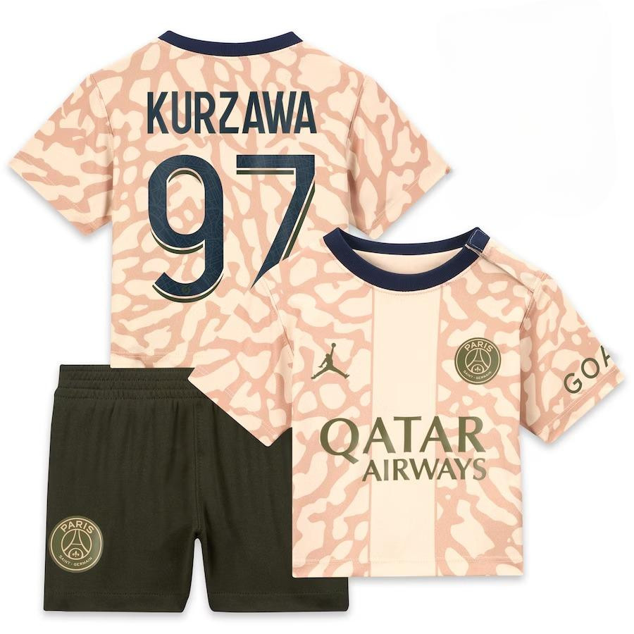 Layvin Kurzawa 97 Paris Saint-Germain 2023/24 Fourth YOUTH Kit Jersey – Tan