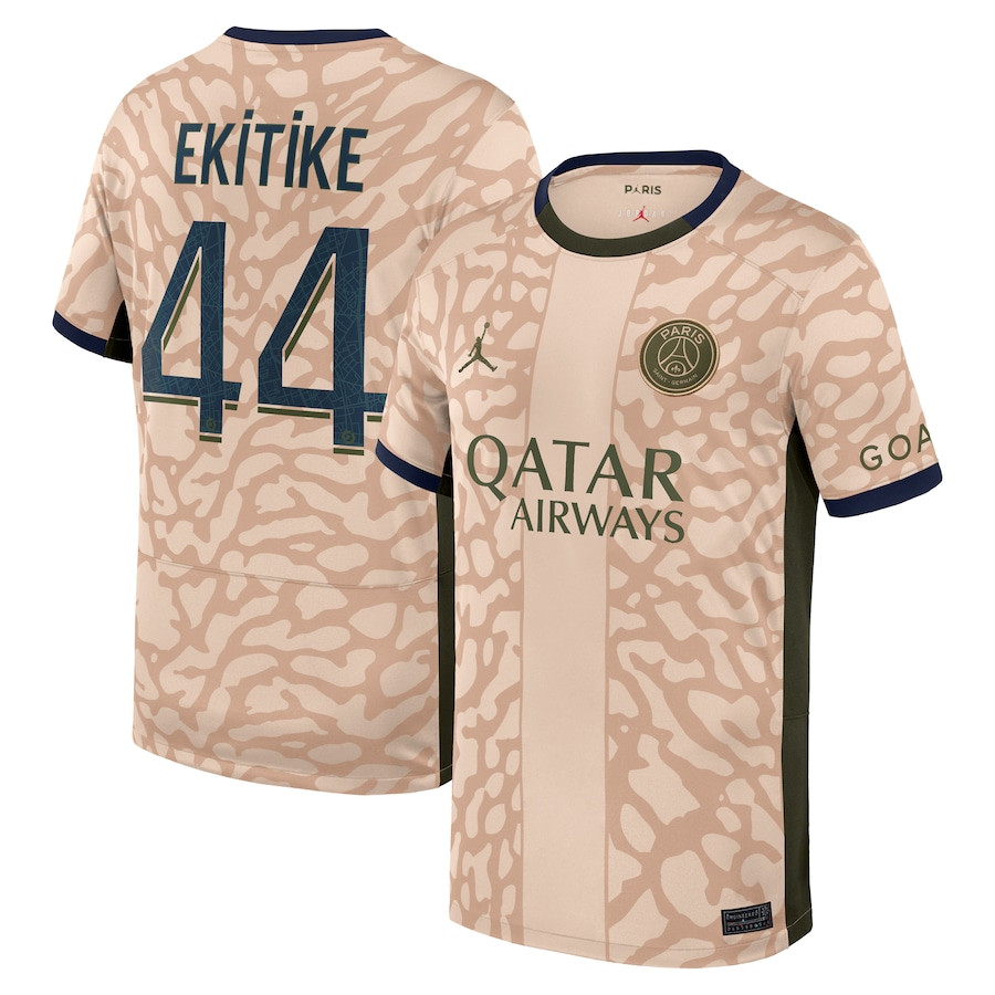 Hugo Ekitike 44 Paris Saint-Germain 2023/24 Fourth Stadium YOUTH Jersey – Tan