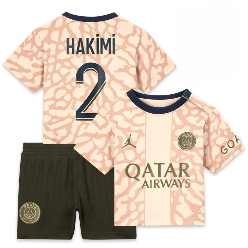 Achraf Hakimi 2 Paris Saint-Germain 2023/24 Fourth YOUTH Kit Jersey – Tan