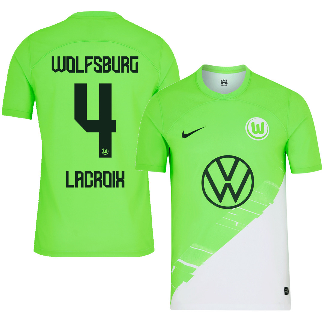 Maxence Lacroix 4 VfL Wolfsburg 2023-24 Home Men Jersey – Green
