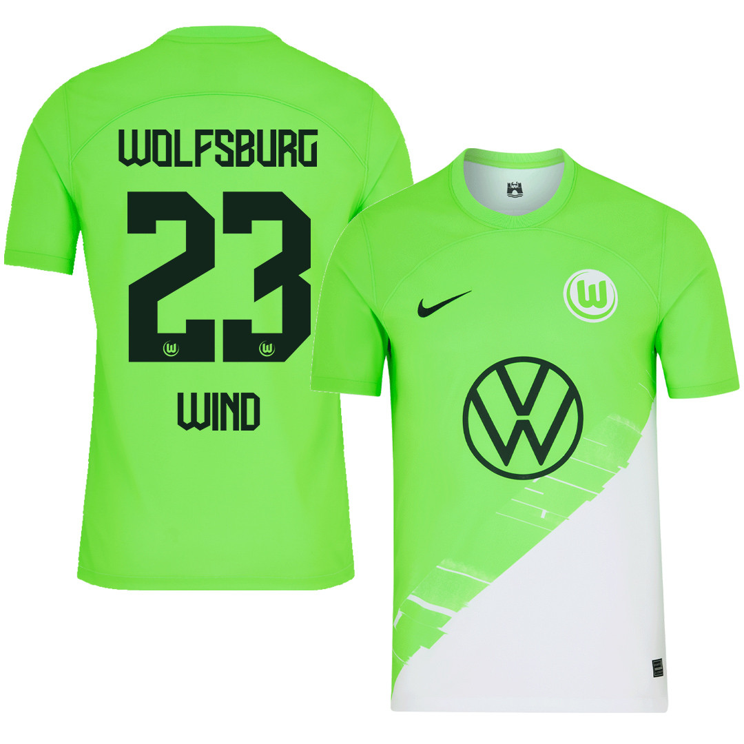 Jonas Wind 23 VfL Wolfsburg 2023-24 Home Men Jersey – Green
