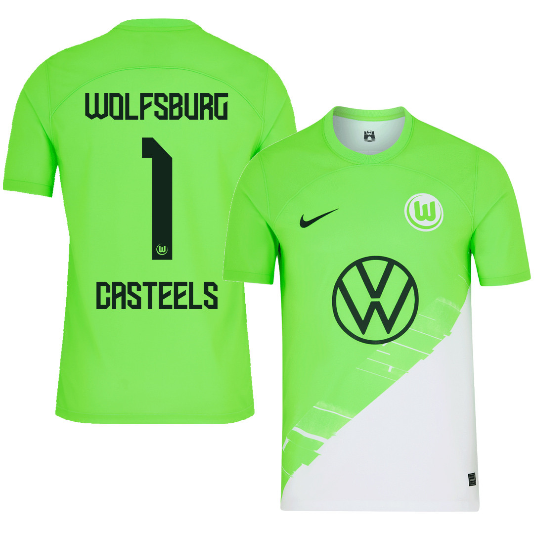 Koen Casteels 1 VfL Wolfsburg 2023-24 Home Men Jersey – Green