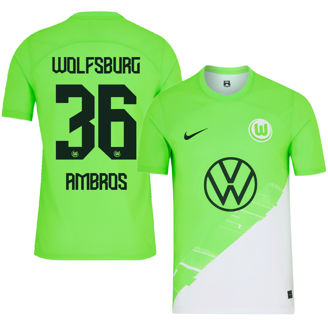 Luk Ambros 36 VfL Wolfsburg 2023-24 Home Men Jersey – Green
