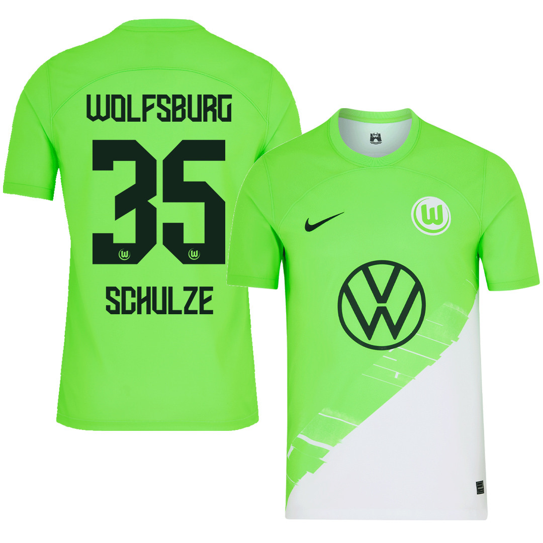 Philipp Schulze 35 VfL Wolfsburg 2023-24 Home Men Jersey – Green
