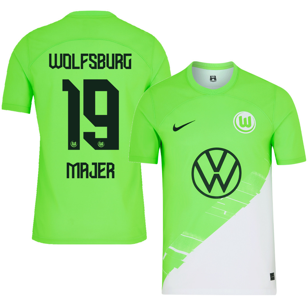 Lovro Majer 19 VfL Wolfsburg 2023-24 Home Men Jersey – Green