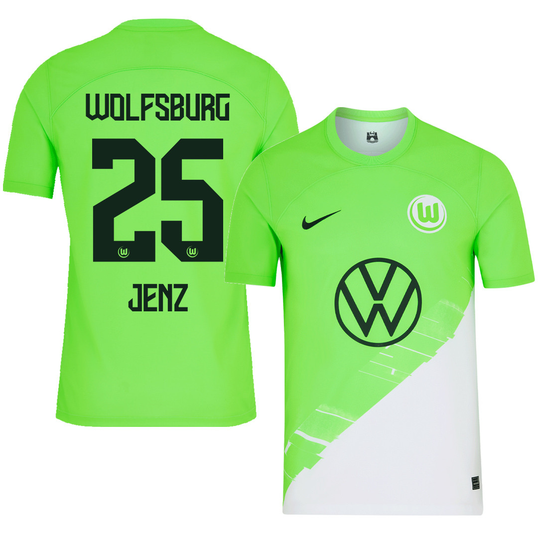 Moritz Jenz 25 VfL Wolfsburg 2023-24 Home Men Jersey – Green