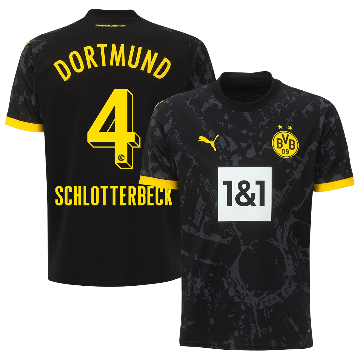 Nico Schlotterbeck 4 Borussia Dortmund 2023-24 Away Men Jersey – Black