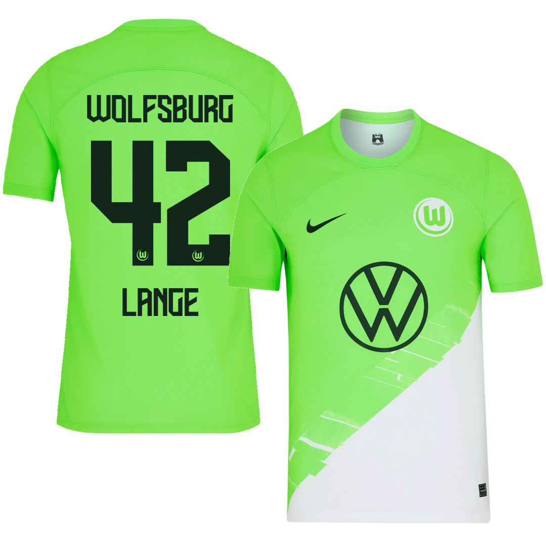 Felix Lange 42 VfL Wolfsburg 2023-24 Home Men Jersey – Green
