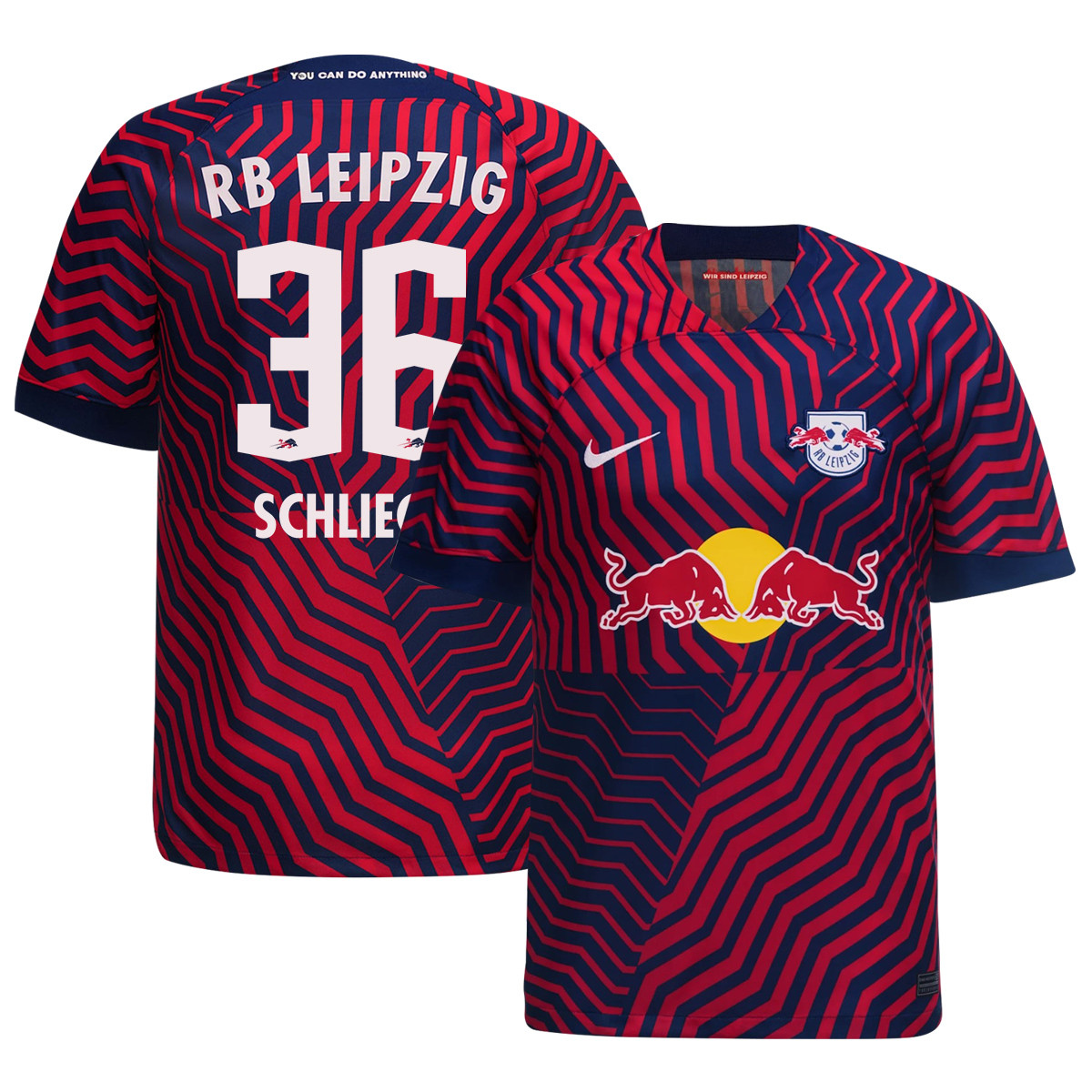 Timo Schlieck 36 RB Leipzig 2023-24 Away Men Jersey – Red Blue
