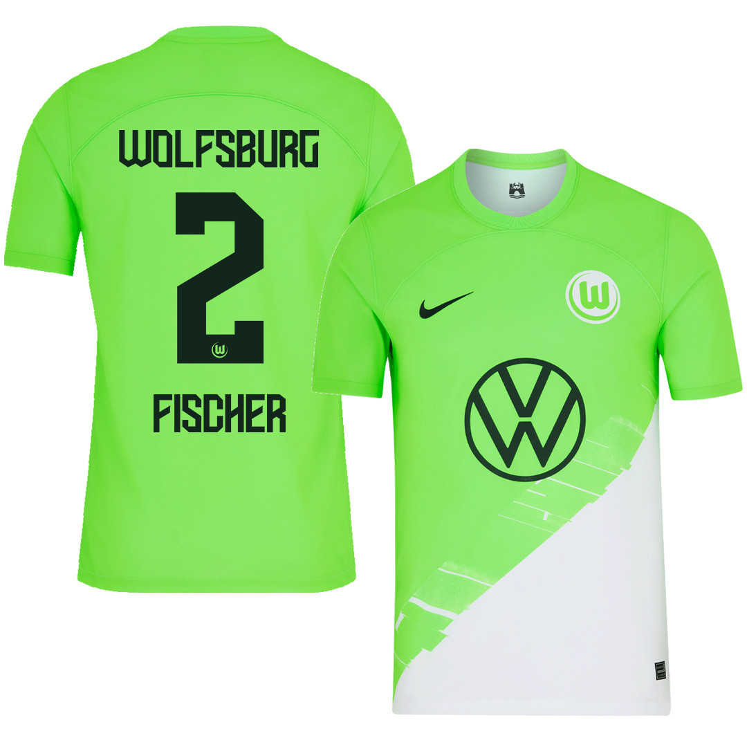 Kilian Fischer 2 VfL Wolfsburg 2023-24 Home Men Jersey – Green