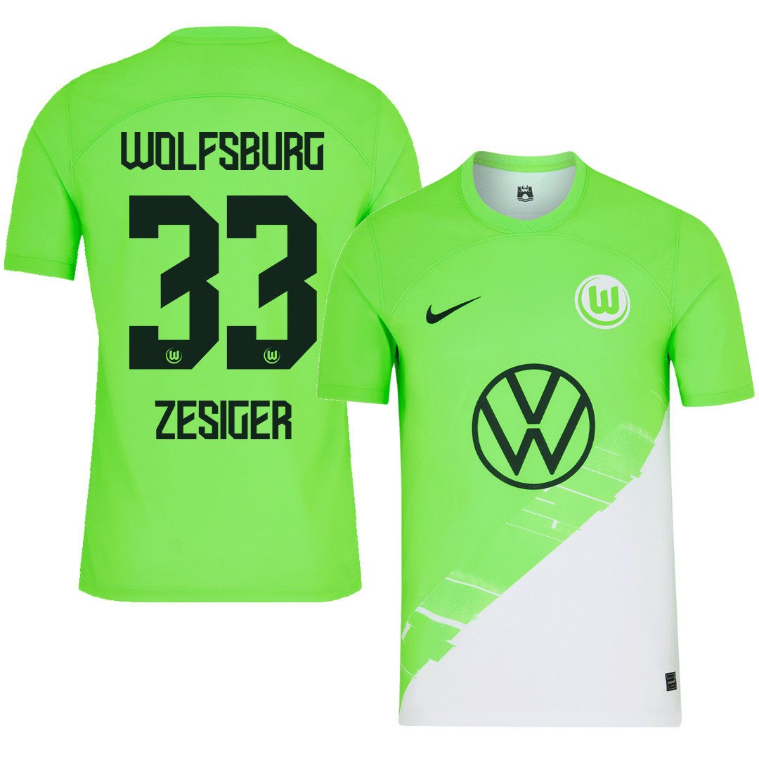 Cdric Zesiger 33 VfL Wolfsburg 2023-24 Home Men Jersey – Green