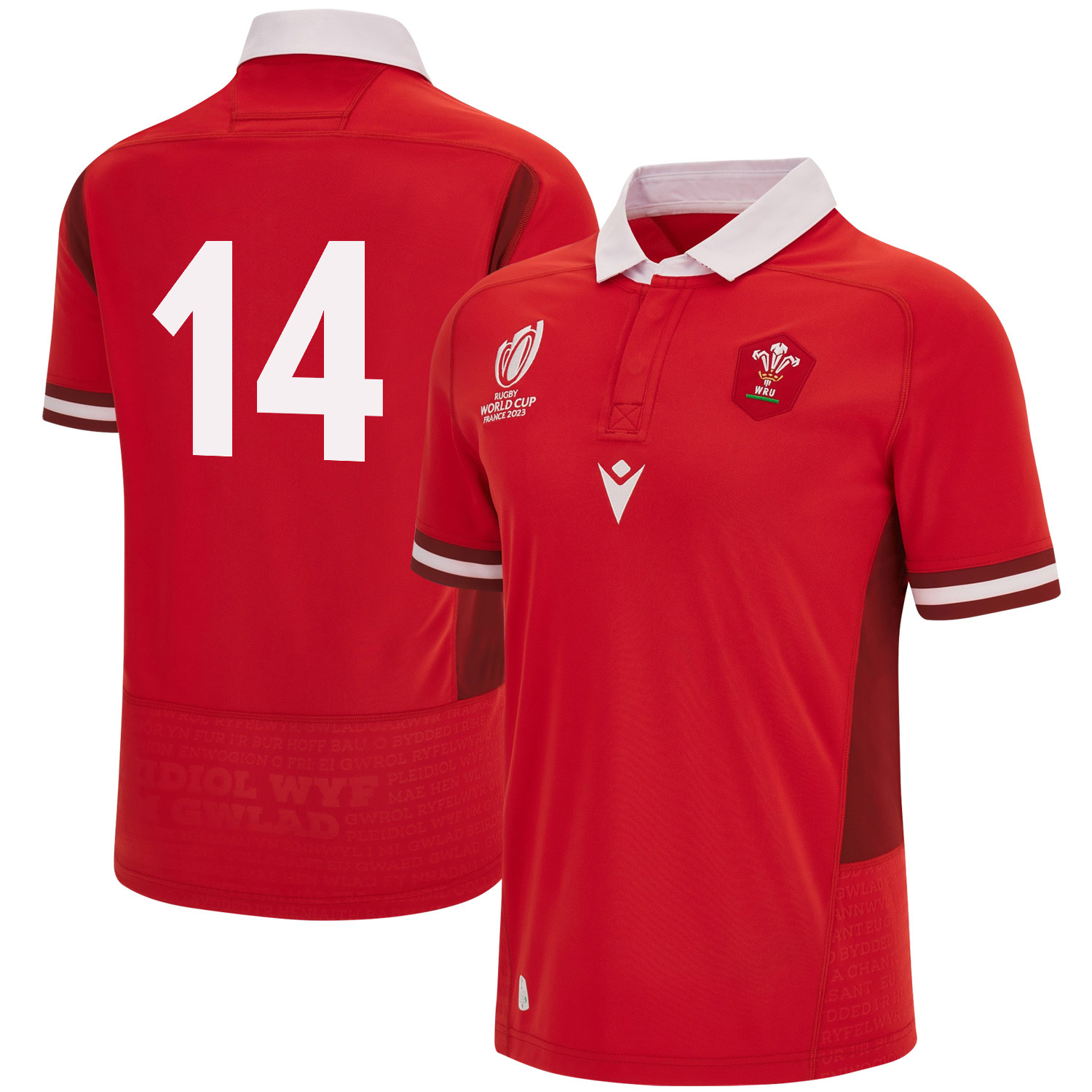 Tom Rogers 14 Wales Rb World Cup 2023 Home Men Jersey – Red