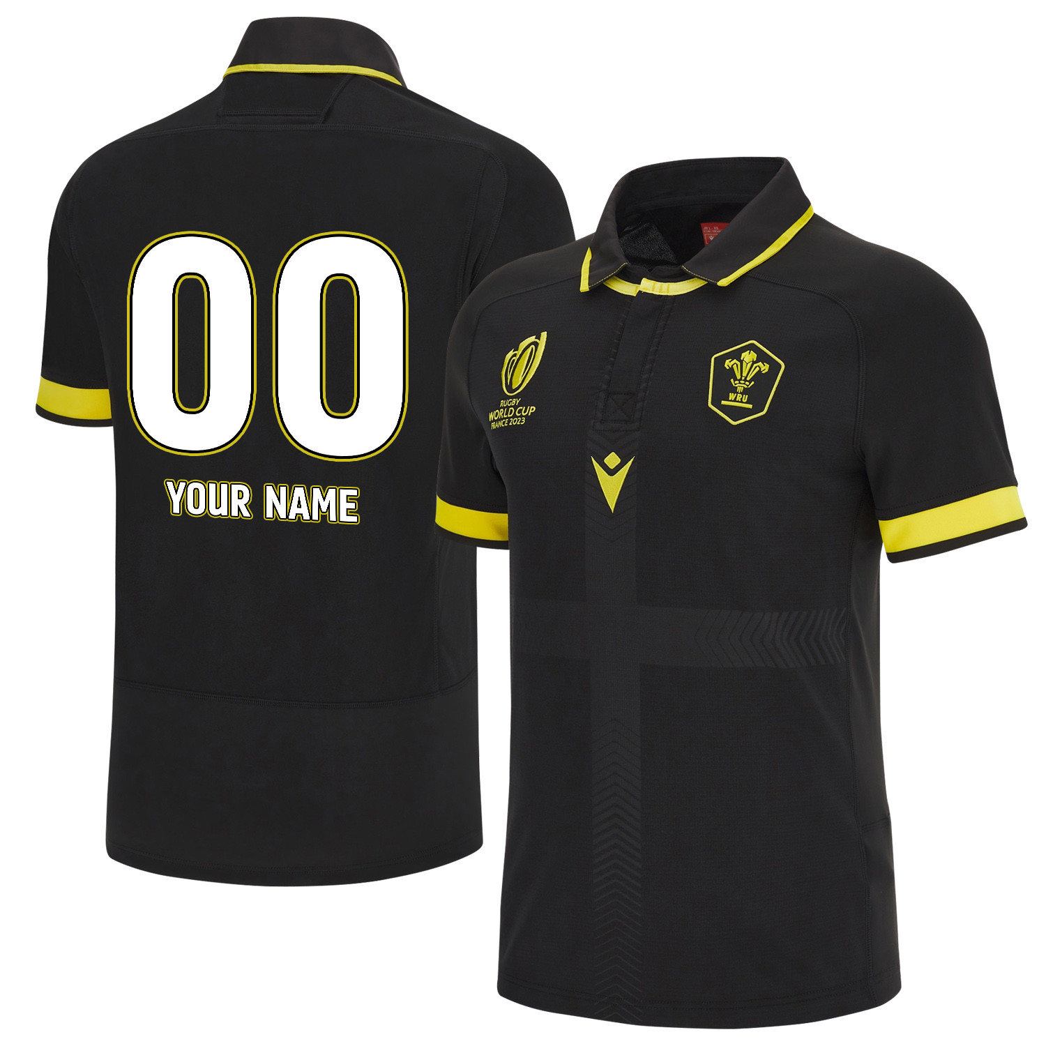 Wales Rb World Cup 2023 Away Custom Name & Number Men Jersey – Black
