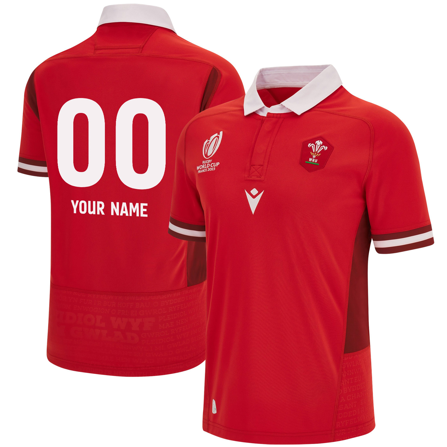 Wales Rb World Cup 2023 Home Custom Name & Number Men Jersey – Red