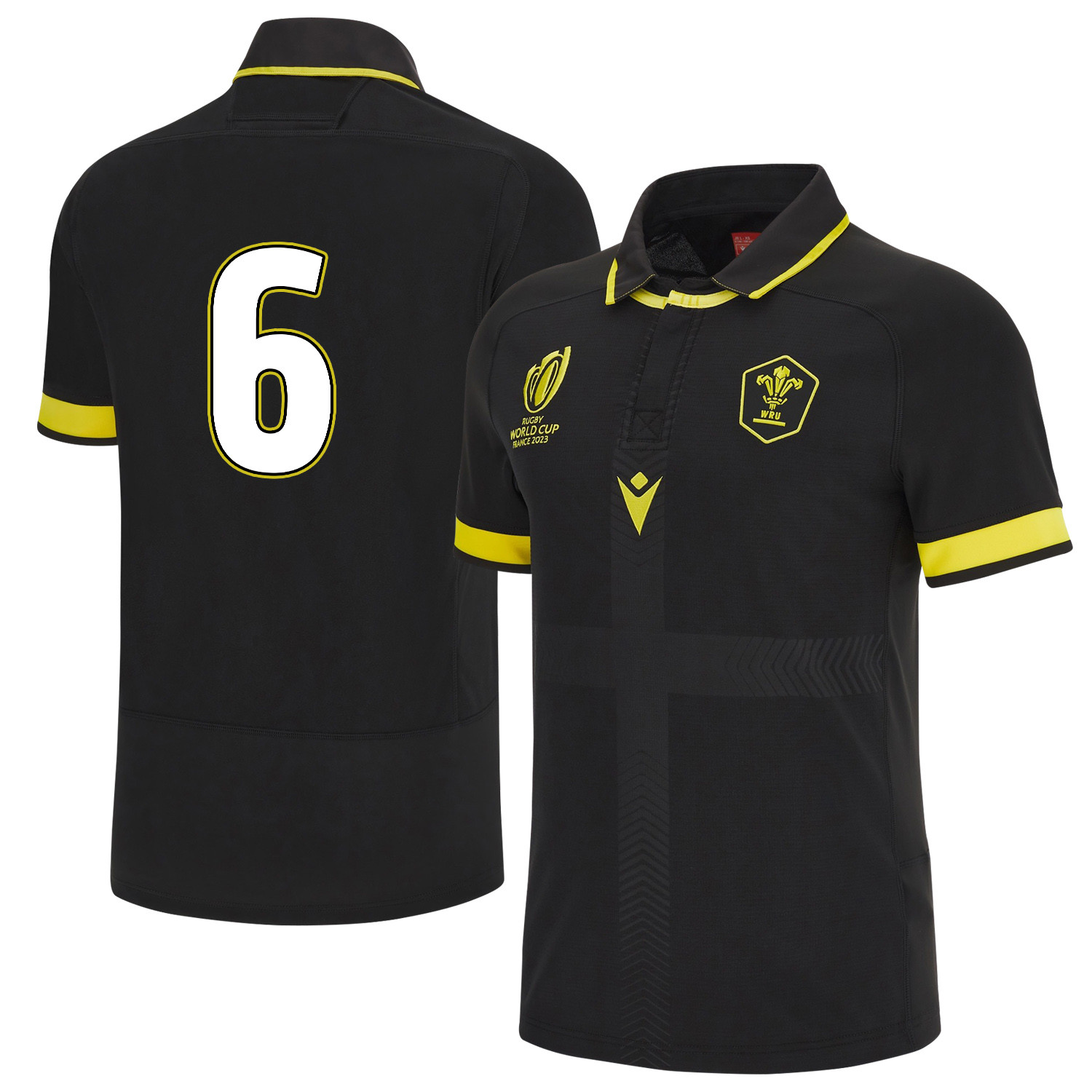 Aaron Wainwright 6 Wales Rb World Cup 2023 Away Men Jersey – Black