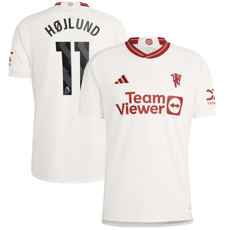 Rasmus Hjlund 11 Manchester United 2023/24 Third Men Player Jersey – White