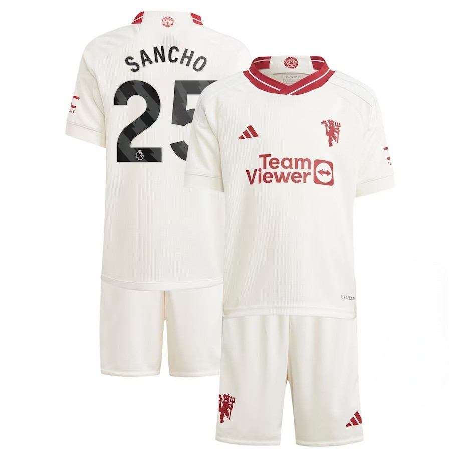 Jadon Sancho 25 Manchester United 2023-24 Third Jersey – Youth Kit