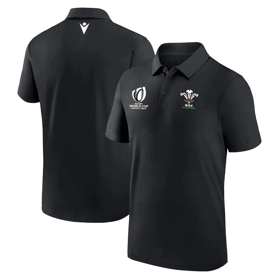 Wales Rb World Cup 2023 Polo Shirt – Black, Men