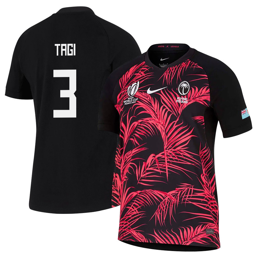 Luke Tagi 3 Fiji 2023 Rb World Cup Away Stadium Jersey – Black, Men