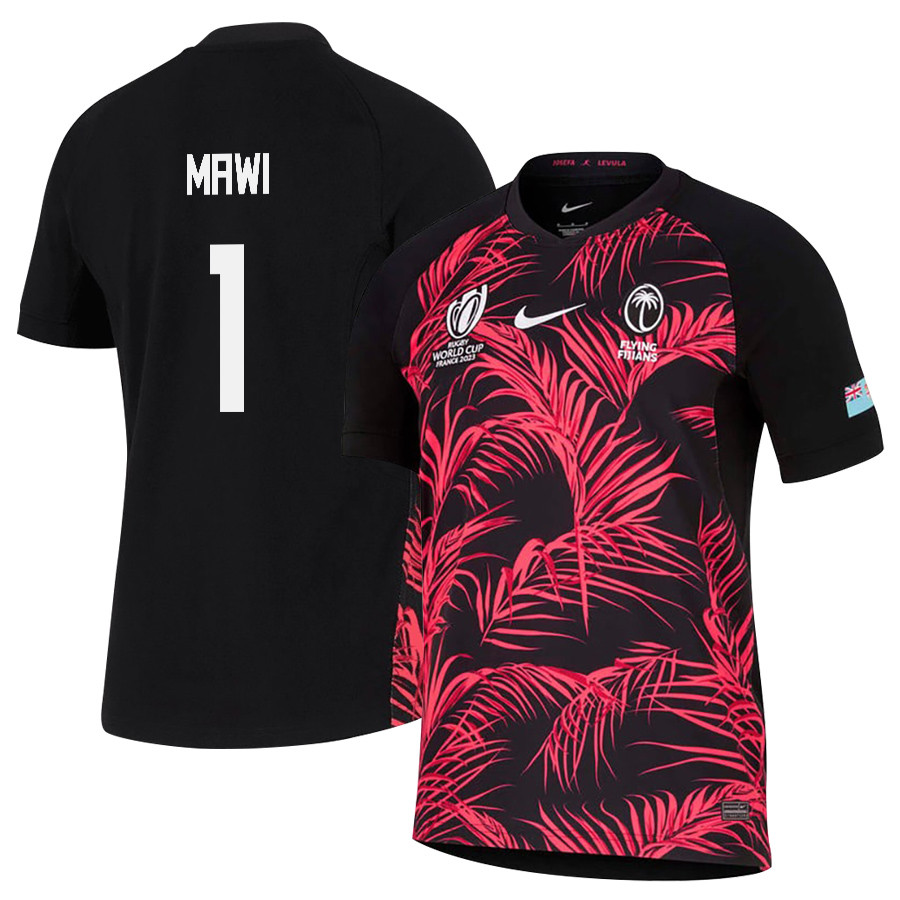 Eroni Mawi 1 Fiji 2023 Rb World Cup Away Stadium Jersey – Black, Men