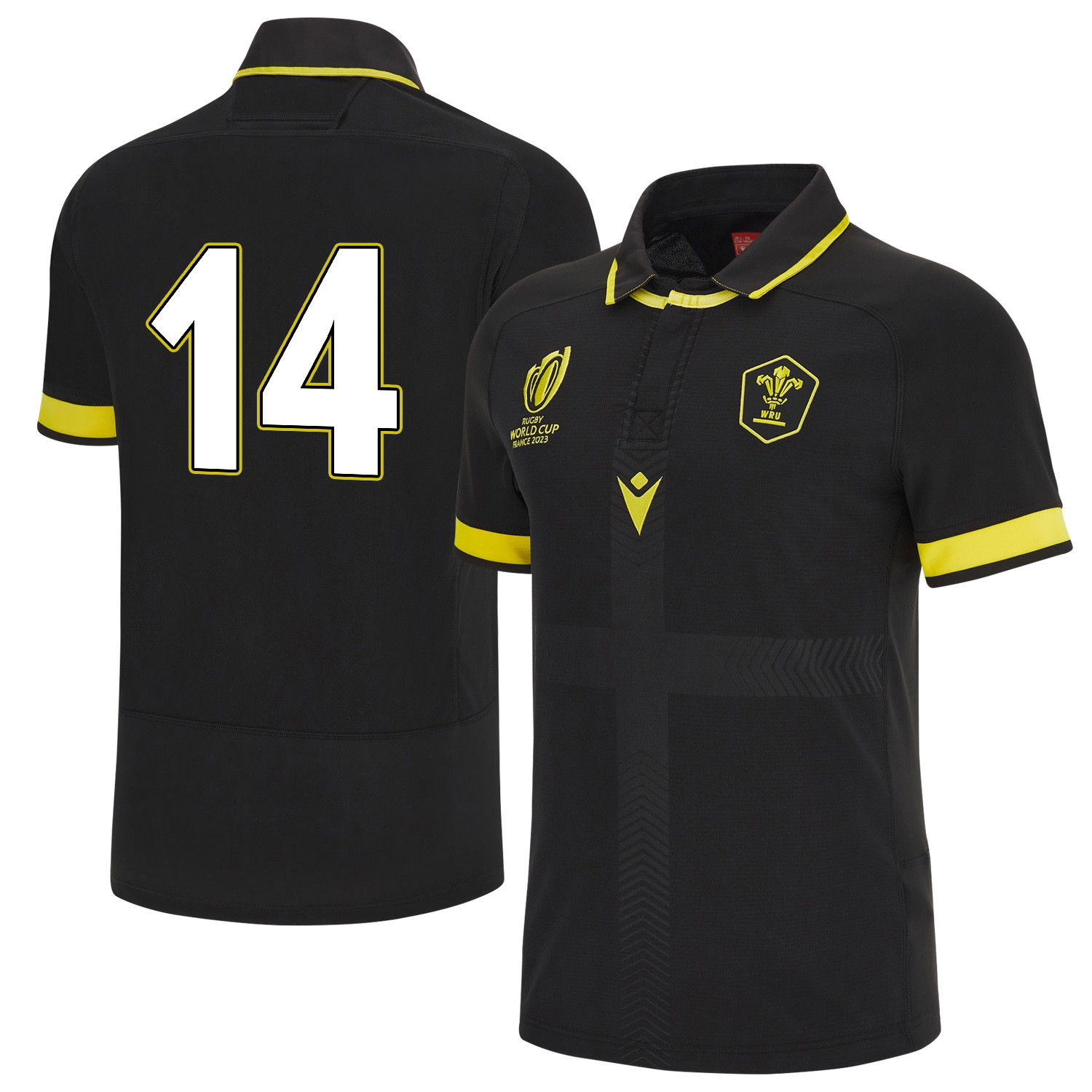 Tom Rogers 14 Wales Rb World Cup 2023 Away Men Jersey – Black