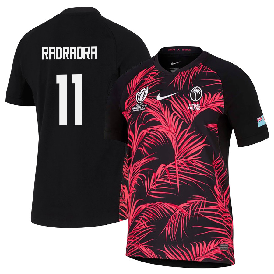 Semi Radradra 11 Fiji 2023 Rb World Cup Away Stadium Jersey – Black, Men