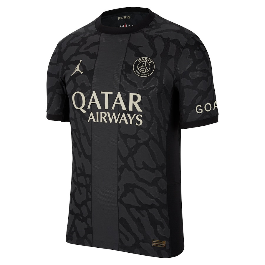 Bradley Barcola 29 Paris Saint-Germain x Jordan 2023-24 Third Match Jersey – Men Black