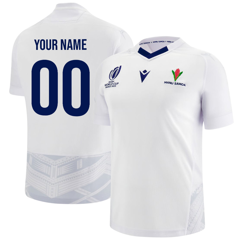 Samoa Rb World Cup 2023 Custom Name & Number Away Jersey – White, Men