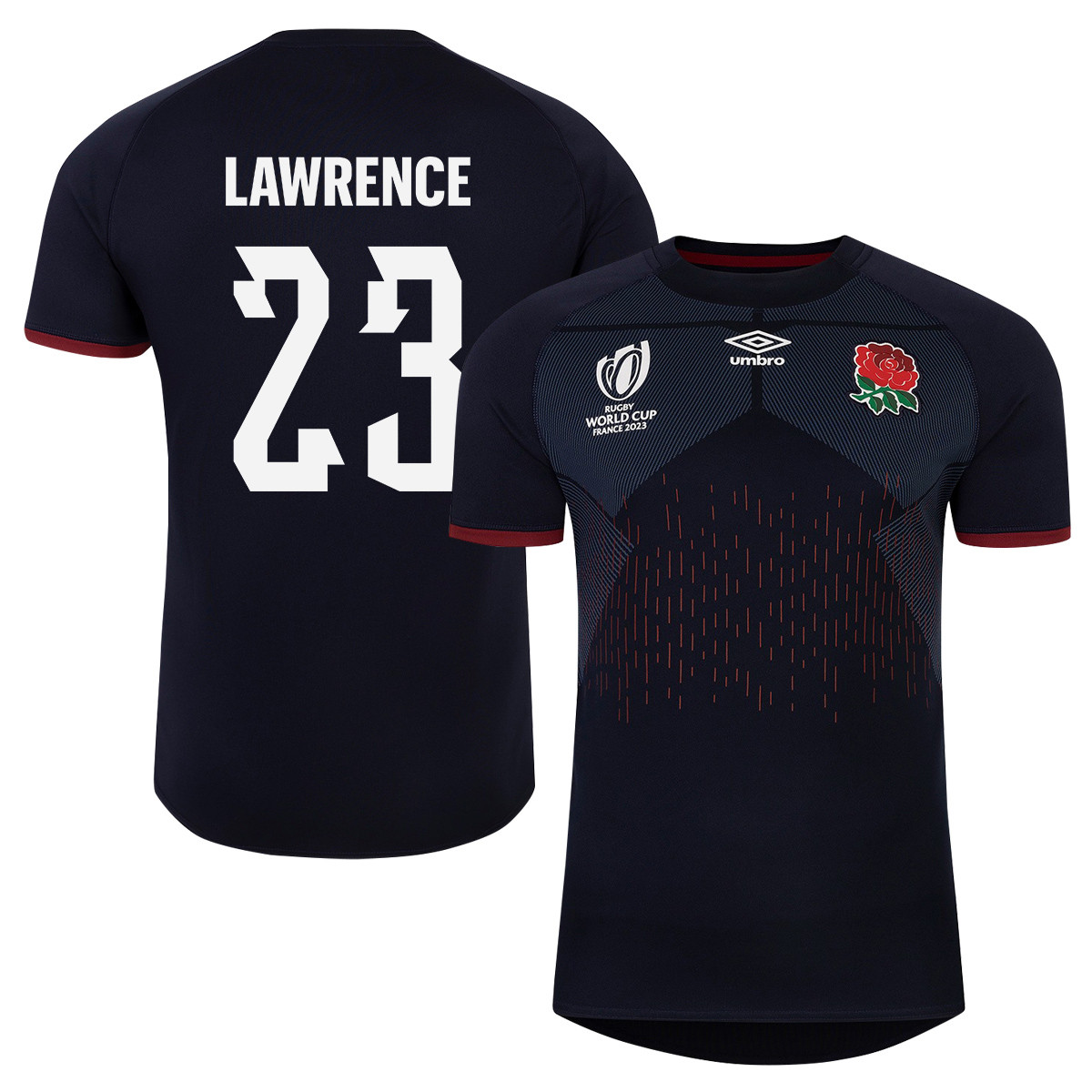 Ollie Lawrence 23 England Rb World Cup 2023 Alternate Jersey – Navy – Men