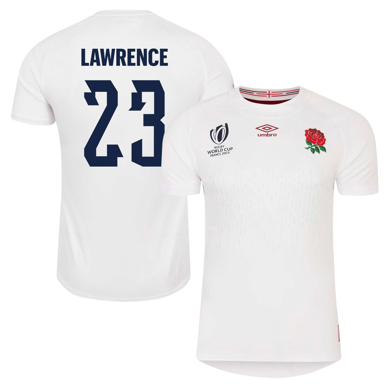 Ollie Lawrence 23 England Rb World Cup 2023 Home Men Jersey – White