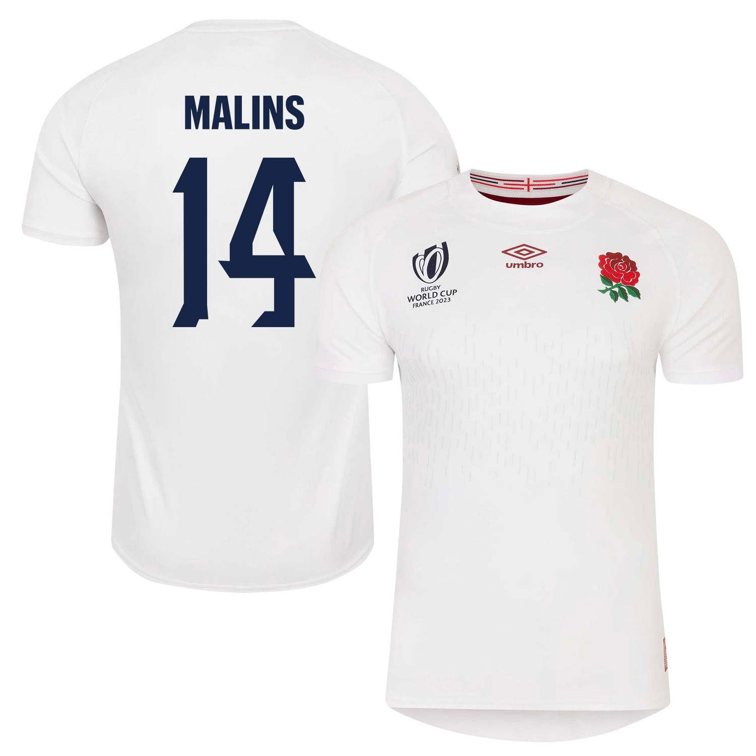 Max Malins 14 England Rb World Cup 2023 Home Men Jersey – White