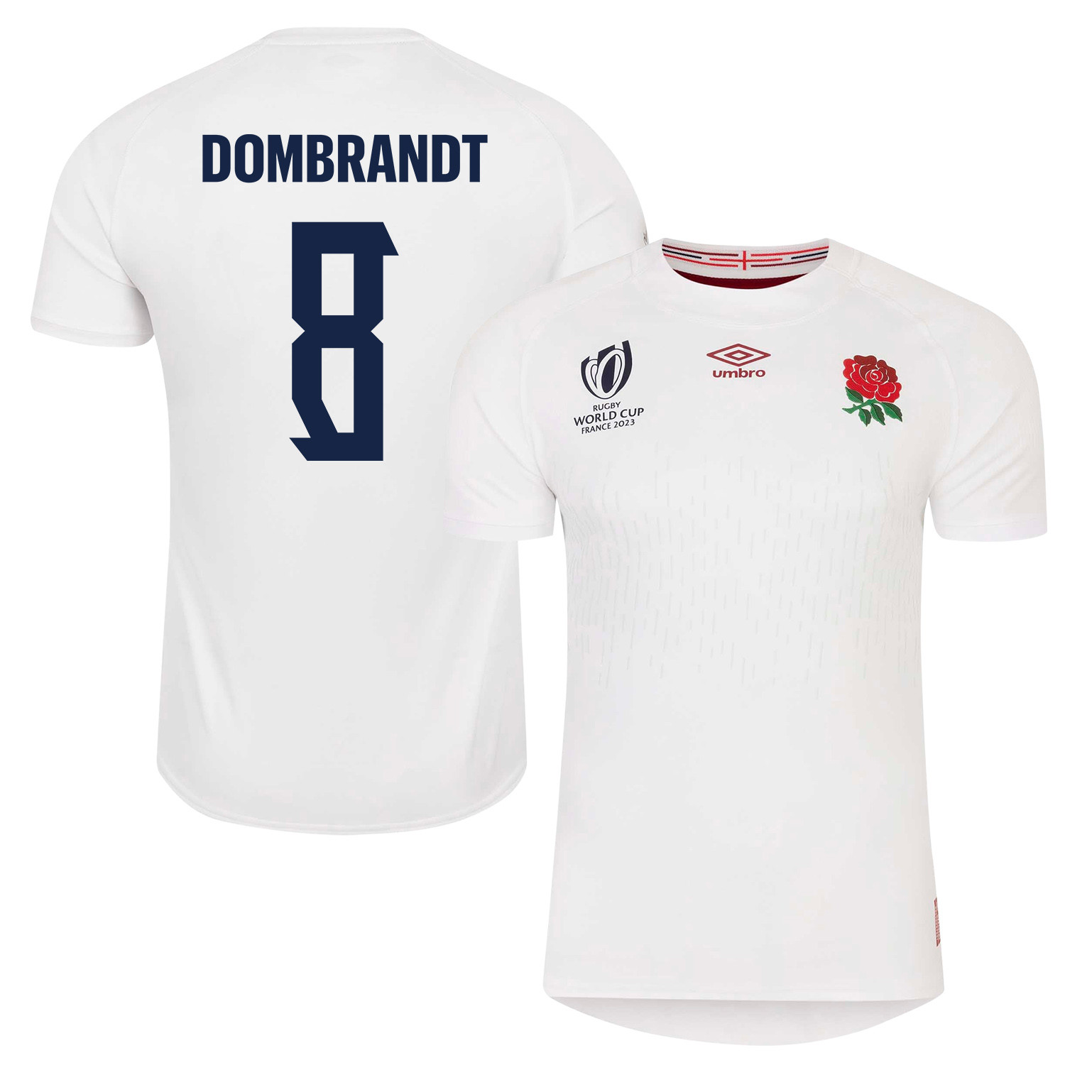 Alex Dombrandt 8 England Rb World Cup 2023 Home Men Jersey – White