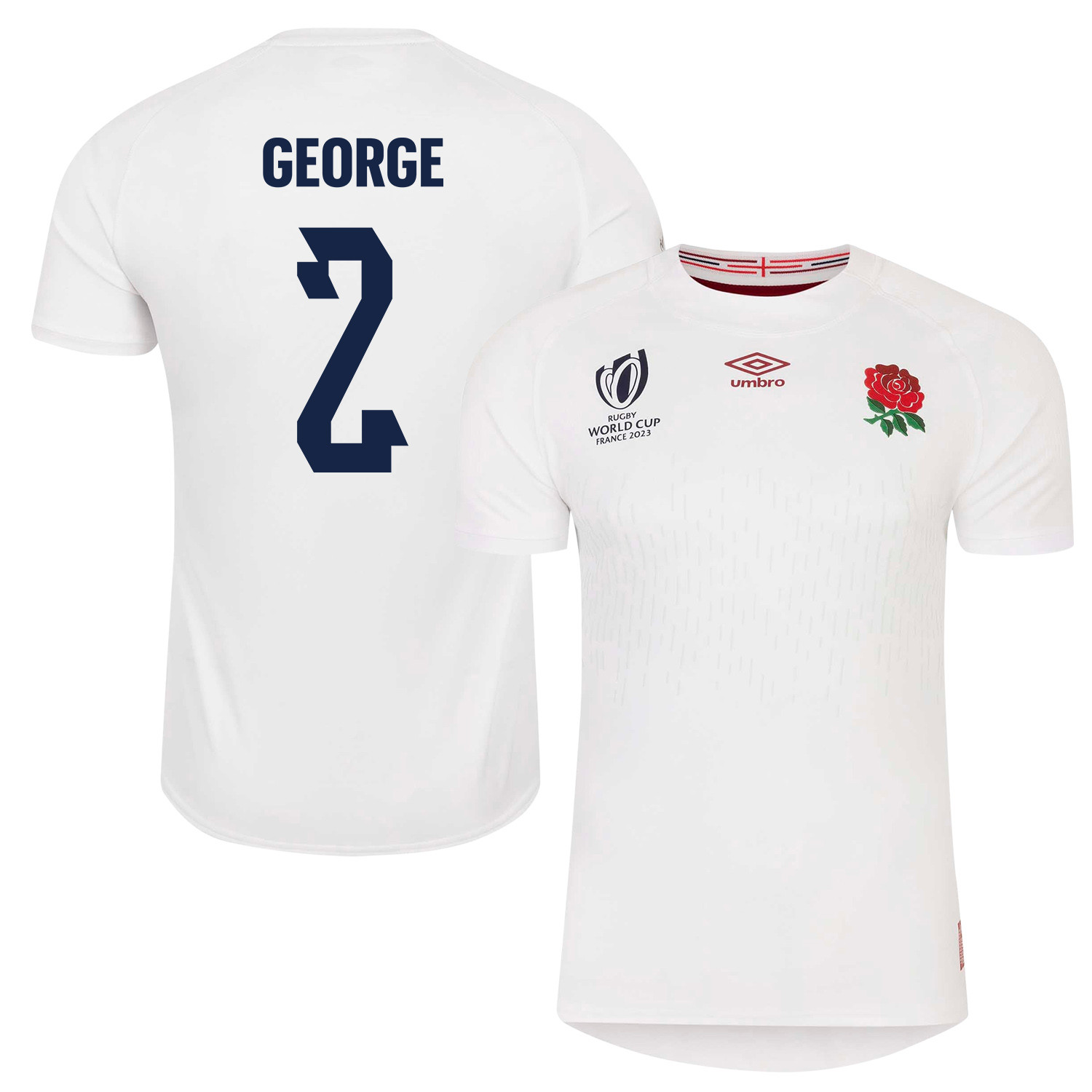 Jamie George 2 England Rb World Cup 2023 Home Men Jersey – White