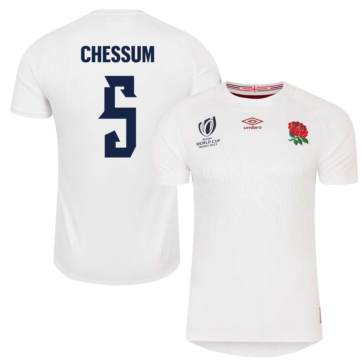 Ollie Chessum 5 England Rb World Cup 2023 Home Men Jersey – White