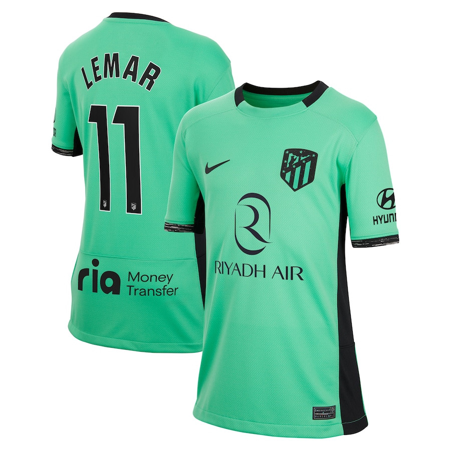 Thomas Lemar 11 Atletico de Madrid 2023/24 Third Stadium YOUTH Jersey – Turquoise
