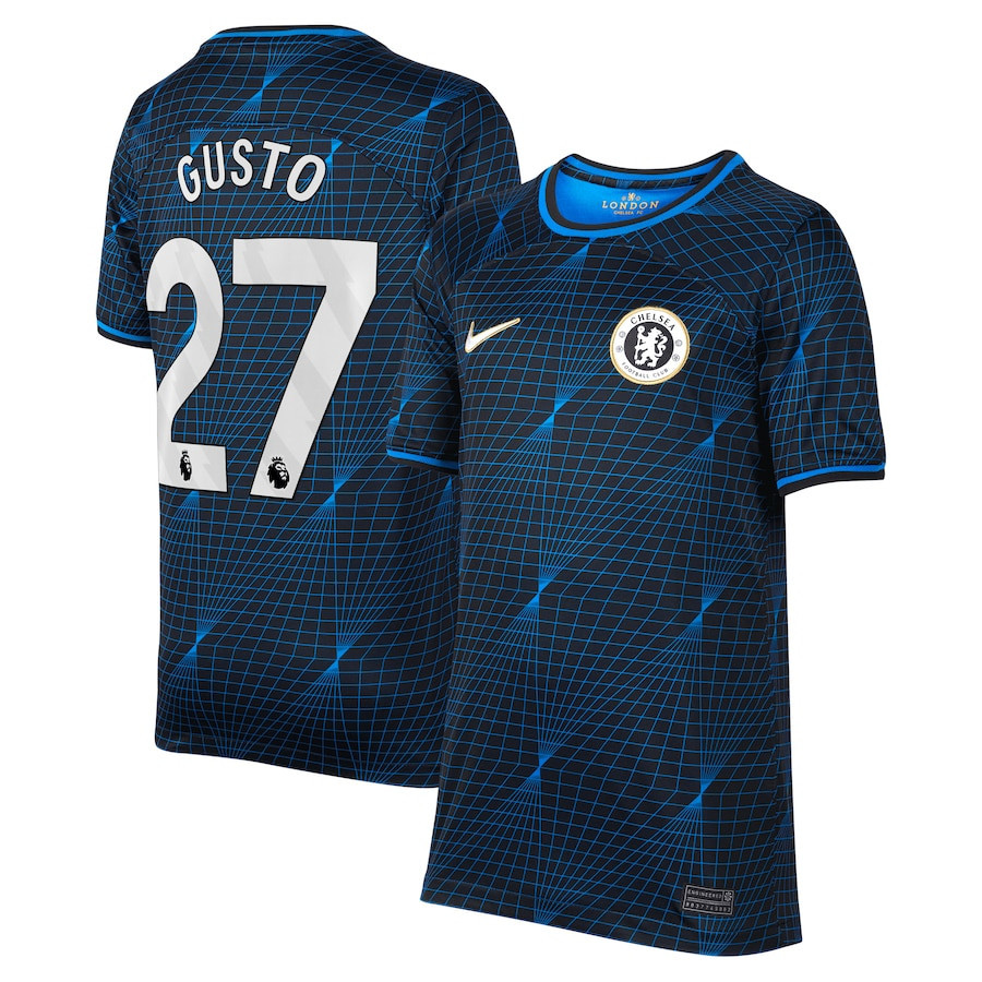 Malo Gusto 27 Chelsea 2023/24 Away YOUTH Jersey – Navy