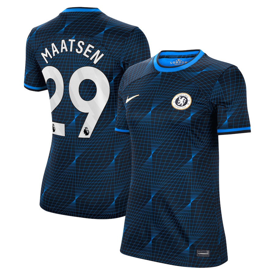 Ian Maatsen 29 Chelsea 2023/24 Away Women Jersey – Navy