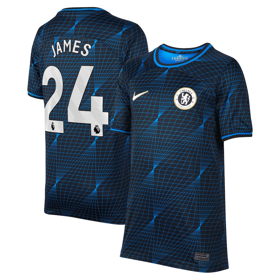 Reece James 24 Chelsea 2023/24 Away YOUTH Jersey – Navy
