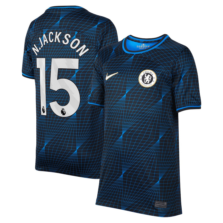 Nicolas Jackson 15 Chelsea 2023/24 Away YOUTH Jersey – Navy