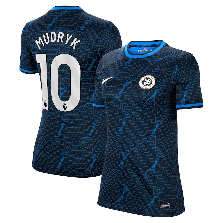 Mykhailo Mudryk 10 Chelsea 2023/24 Away Women Jersey – Navy
