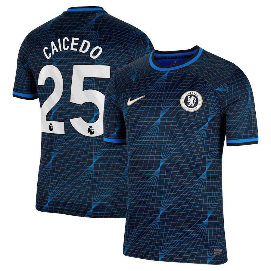 Moiss Caicedo 25 Chelsea 2023/24 Away Men Jersey – Navy