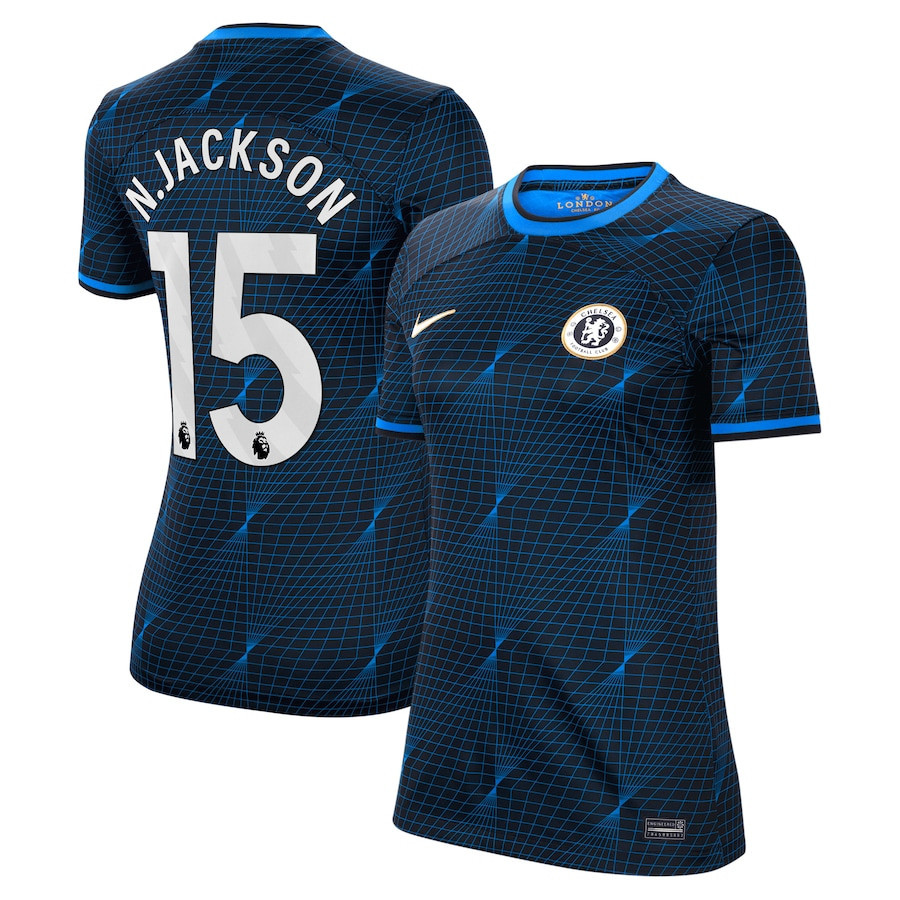 Nicolas Jackson 15 Chelsea 2023/24 Away Women Jersey – Navy