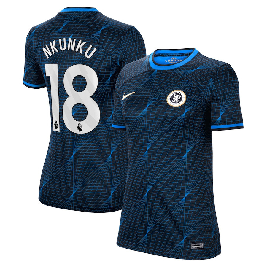 Christopher Nkunku 18 Chelsea 2023/24 Away Women Jersey – Navy