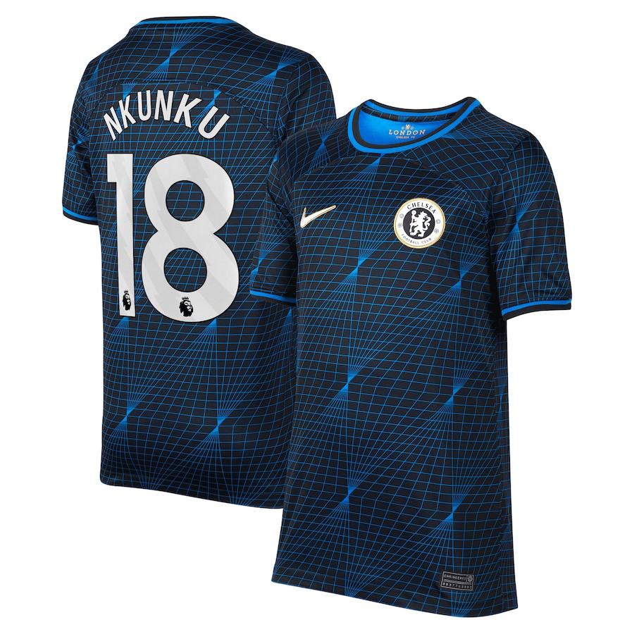 Christopher Nkunku 18 Chelsea 2023/24 Away YOUTH Jersey – Navy