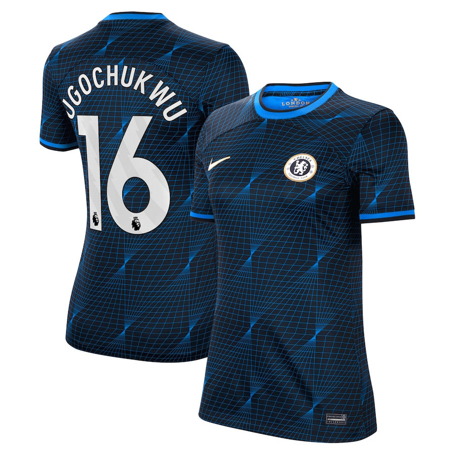 Lesley Ugochukwu 16 Chelsea 2023/24 Away Women Jersey – Navy