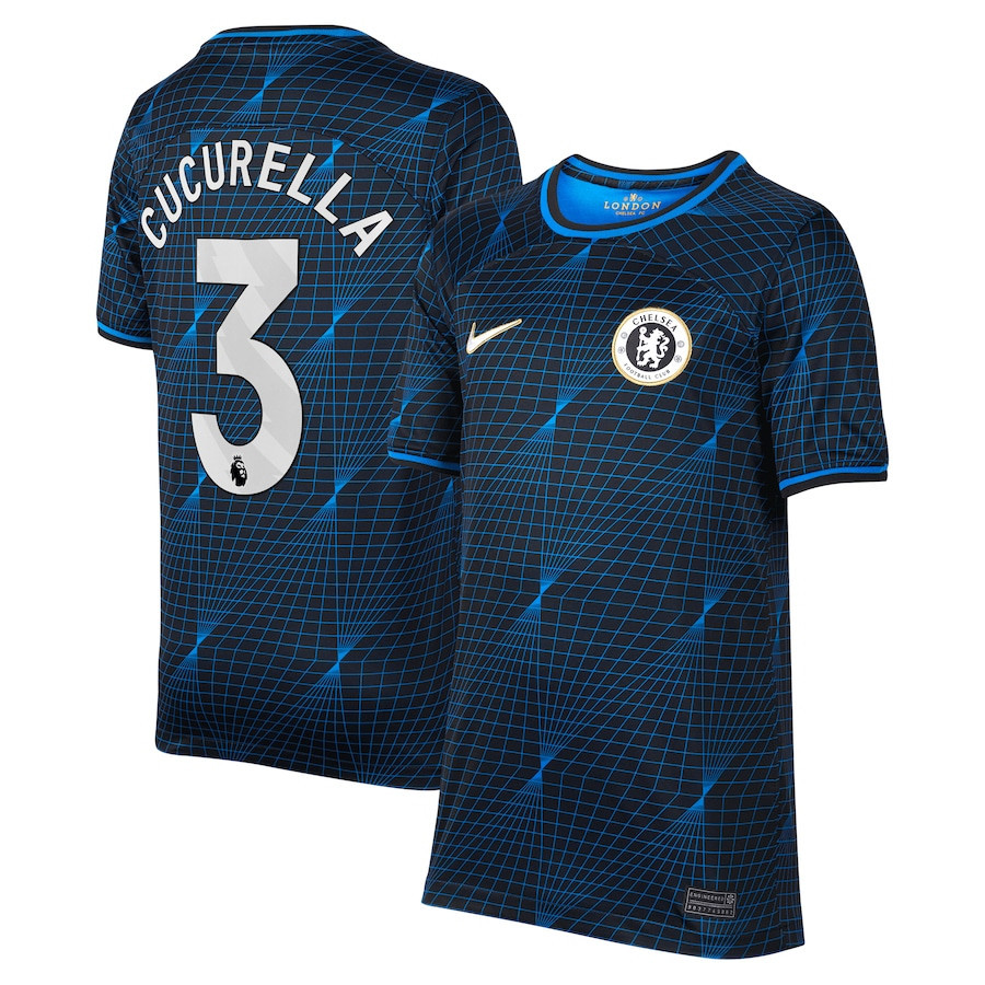 Marc Cucurella 3 Chelsea 2023/24 Away YOUTH Jersey – Navy