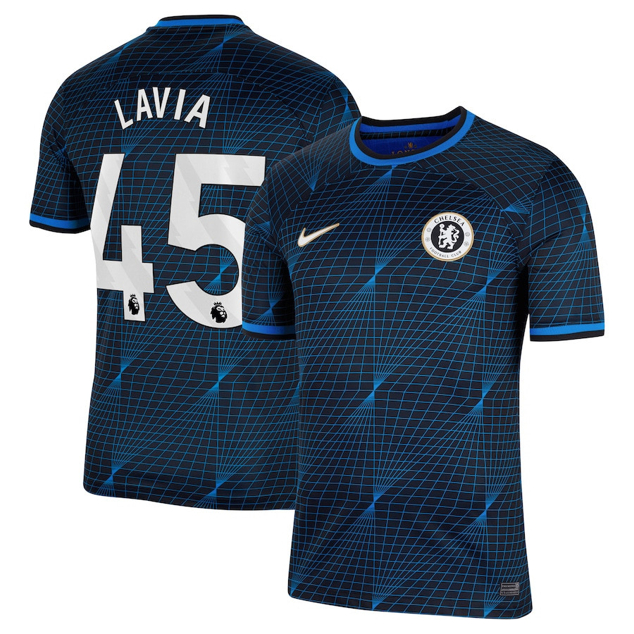 Romo Lavia 45 Chelsea 2023/24 Away Men Jersey – Navy