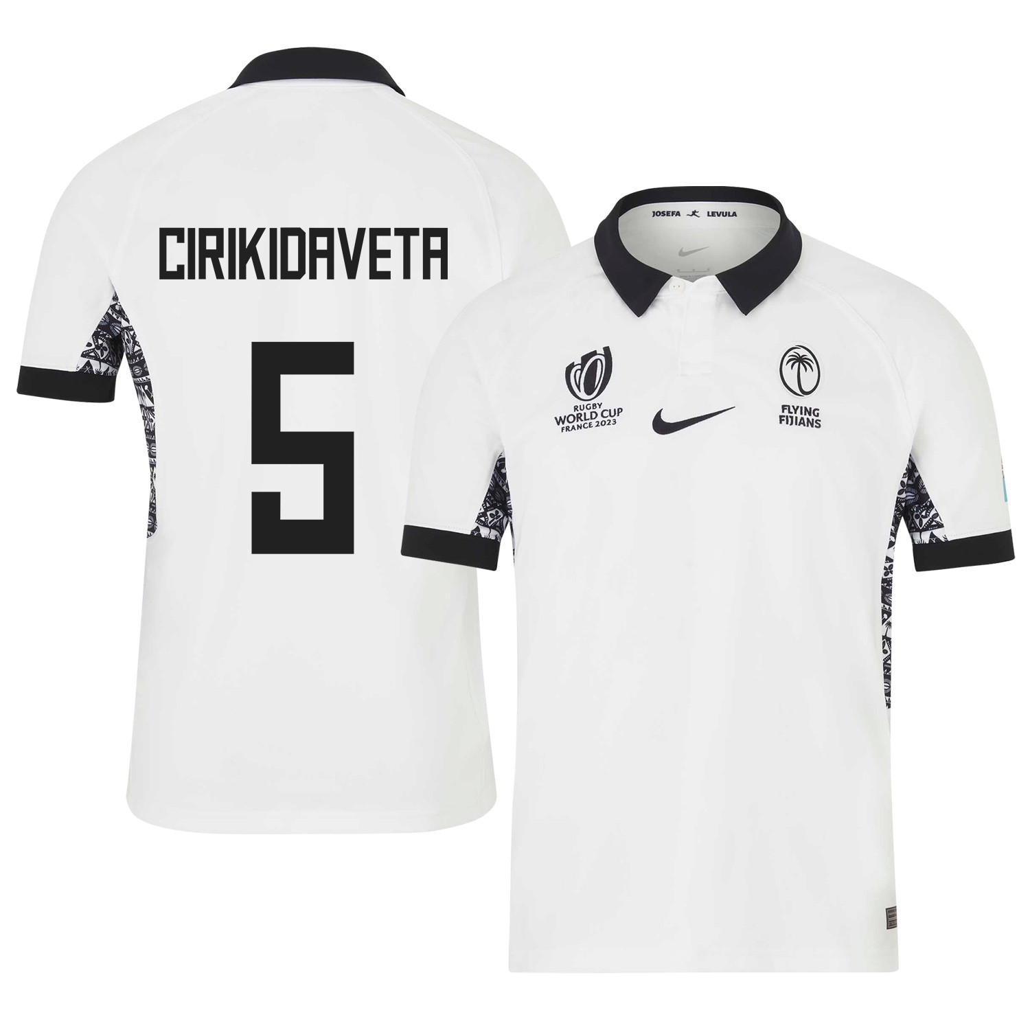 Te Ahiwaru Cirikidaveta 5 Fiji 2023 Rb World Cup Home Stadium Jersey – White, Men